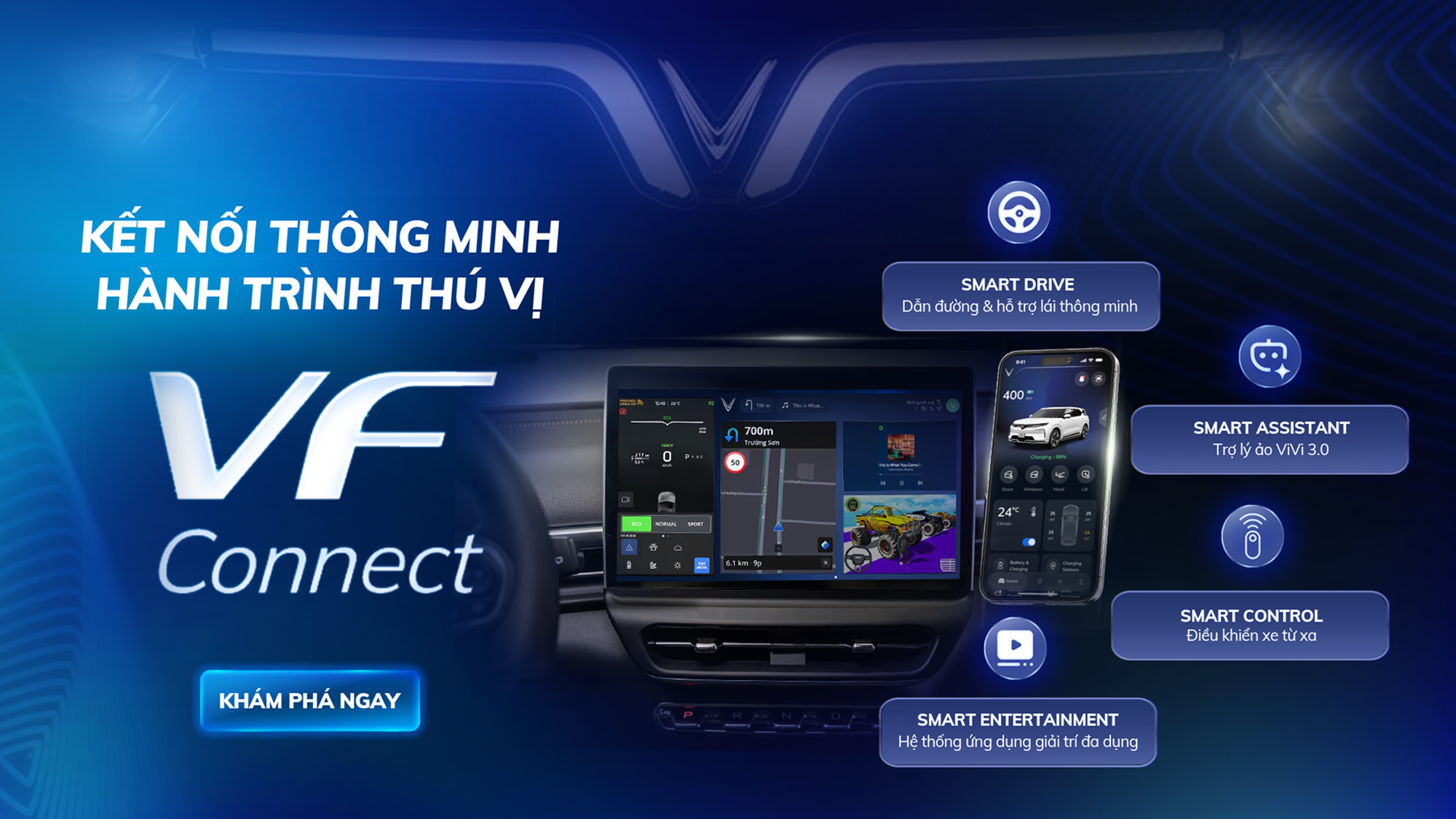 VINFAST RA MẮT GÓI DỊCH VỤ THÔNG MINH VF CONNECT – NÂNG TẦM TRẢI NGHIỆM CÁ NHÂN HÓA TRÊN XE ĐIỆN